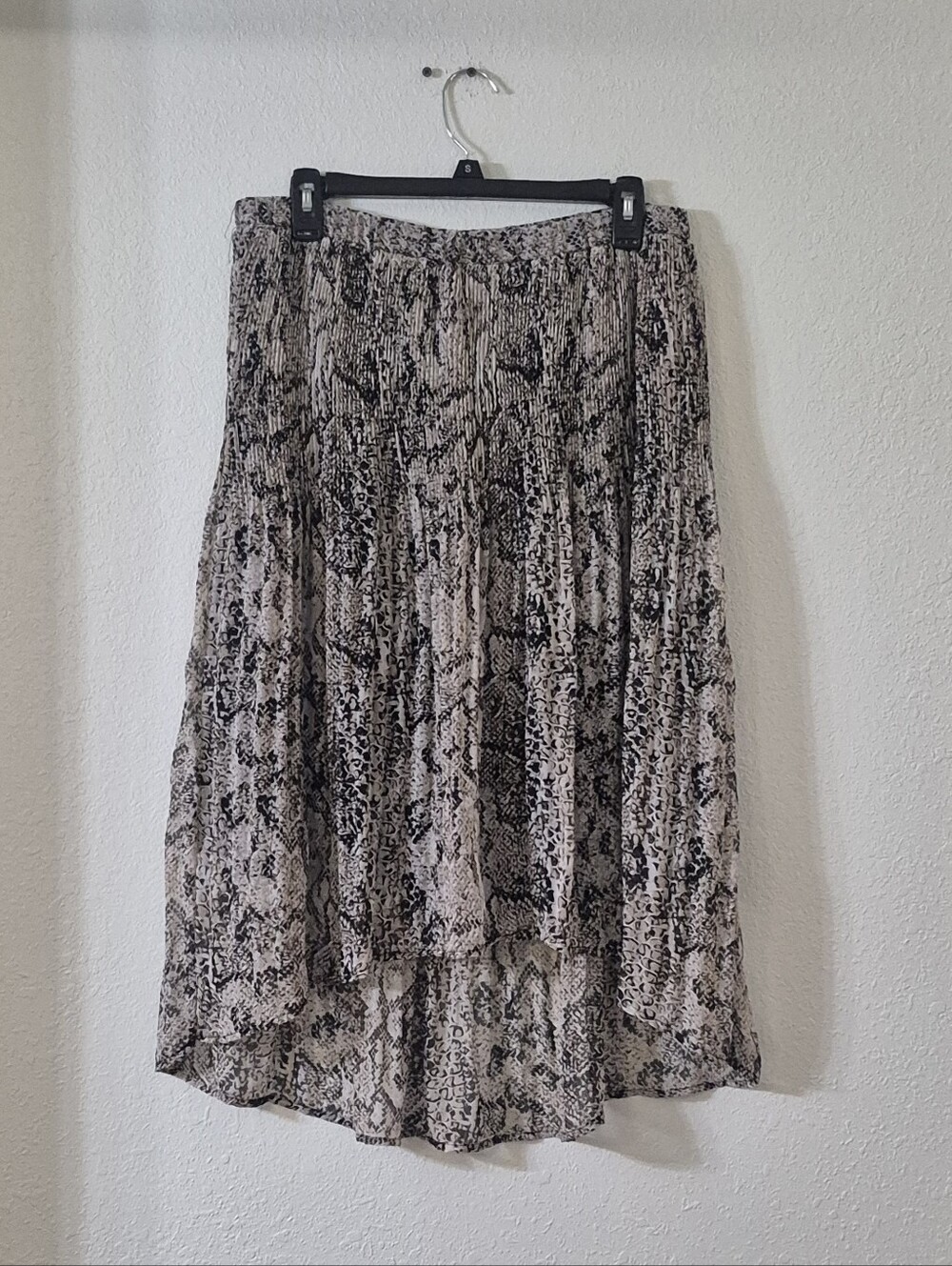 Style & Co. Beige and Black Animal-Print High-Low Skirt